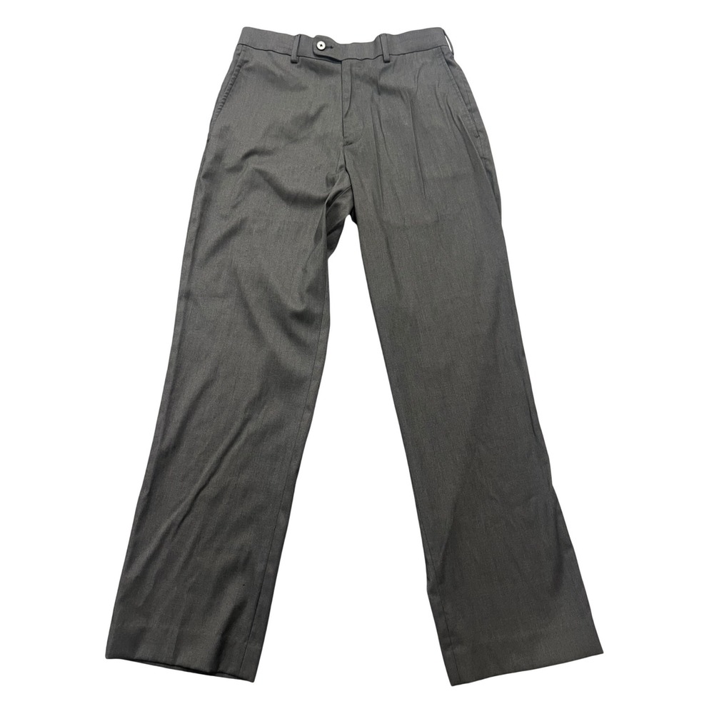 Axist Dress Pants Mens 30x30 Charcoal Gray Flat Front Stretch Trousers Business